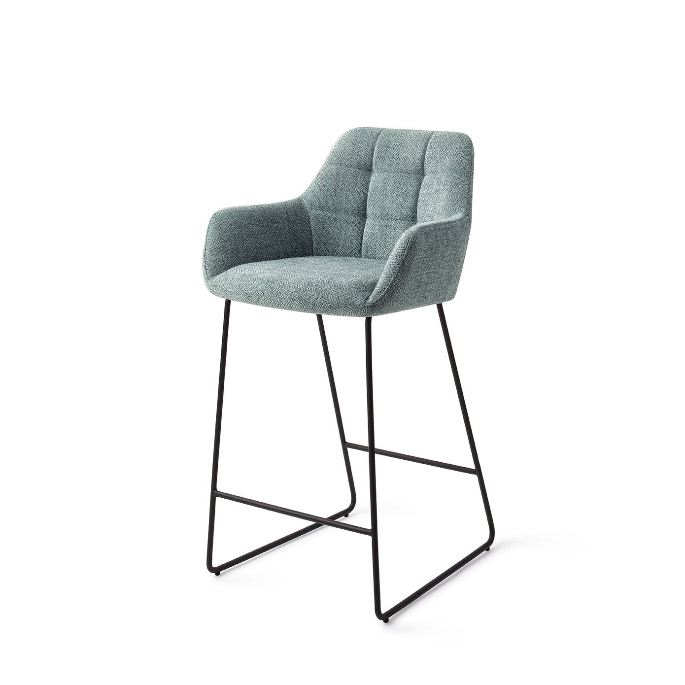 Jesper Home Noto Real Teal Barkruk - Slide Black (L) - KwaliteitWonen.nl