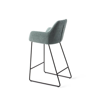 Jesper Home Noto Real Teal Barkruk - Slide Black (L) - KwaliteitWonen.nl