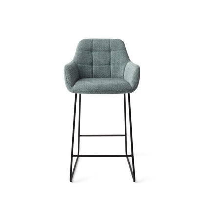 Jesper Home Noto Real Teal Barkruk - Slide Black (L) - KwaliteitWonen.nl