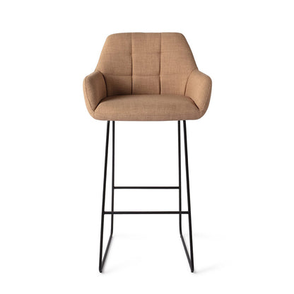 Jesper Home Noto Toasted Toffee Barkruk - Slide Black (H) - KwaliteitWonen.nl