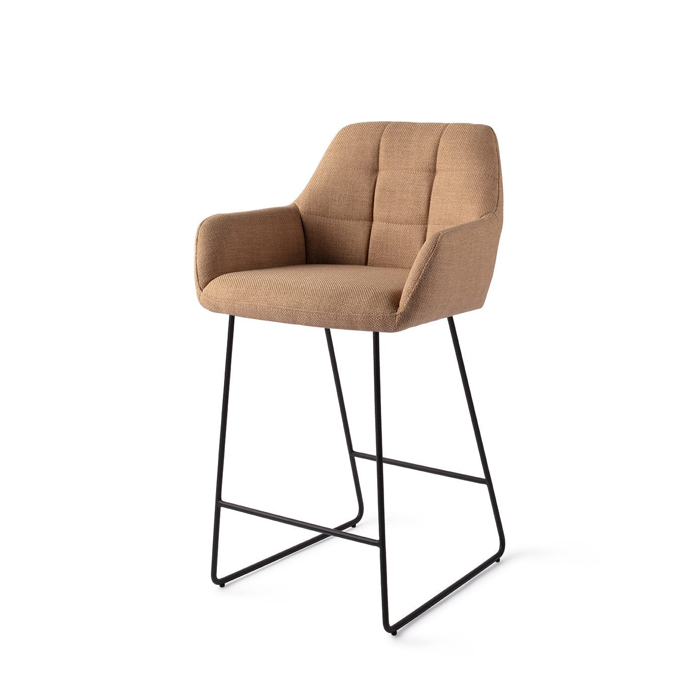 Jesper Home Noto Toasted Toffee Barkruk - Slide Black (L) - KwaliteitWonen.nl