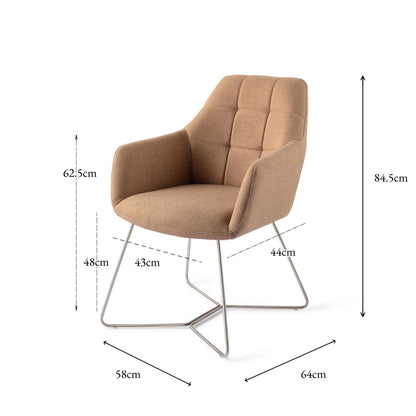 Jesper Home Noto Toasted Toffee Eetkamerstoel - Beehive Steel - KwaliteitWonen.nl