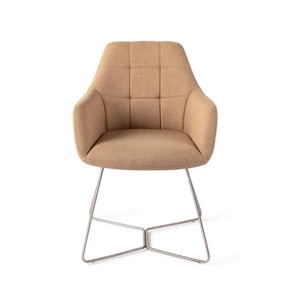 Jesper Home Noto Toasted Toffee Eetkamerstoel - Beehive Steel - KwaliteitWonen.nl