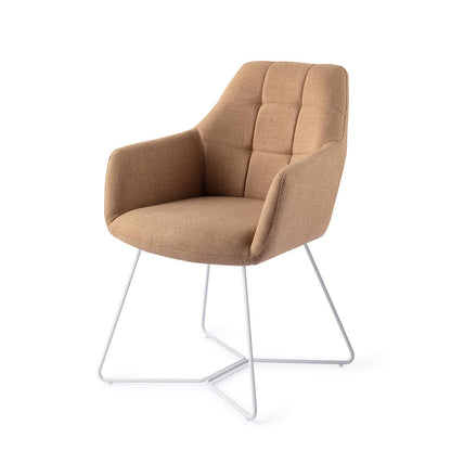 Jesper Home Noto Toasted Toffee Eetkamerstoel - Beehive White - KwaliteitWonen.nl