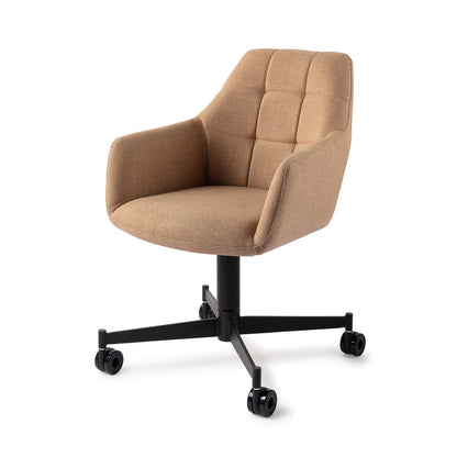 Jesper Home Noto Toasted Toffee Eetkamerstoel - Caster Black - KwaliteitWonen.nl