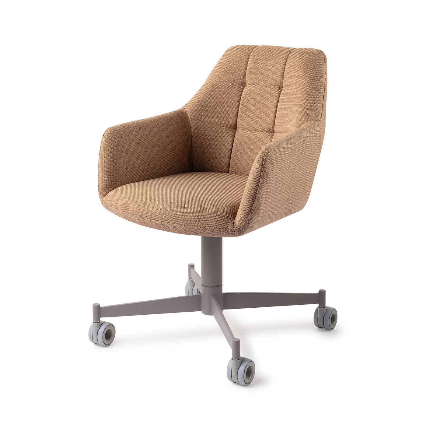 Jesper Home Noto Toasted Toffee Eetkamerstoel - Caster Grey - KwaliteitWonen.nl