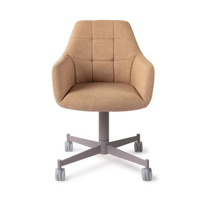 Jesper Home Noto Toasted Toffee Eetkamerstoel - Caster Grey - KwaliteitWonen.nl