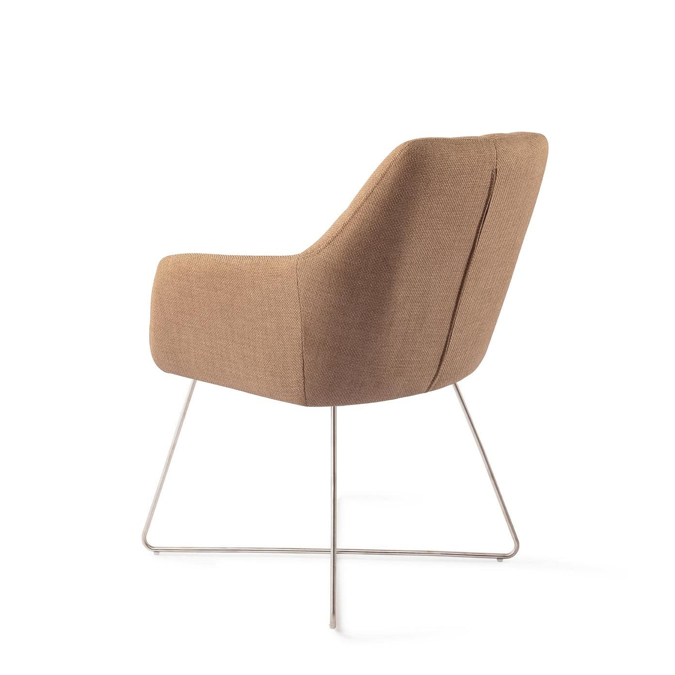 Jesper Home Noto Toasted Toffee Eetkamerstoel - Cross Steel - KwaliteitWonen.nl