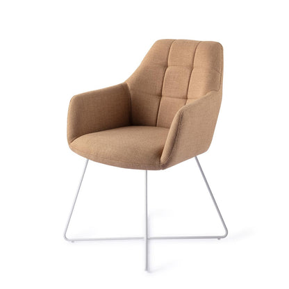Jesper Home Noto Toasted Toffee Eetkamerstoel - Cross White - KwaliteitWonen.nl