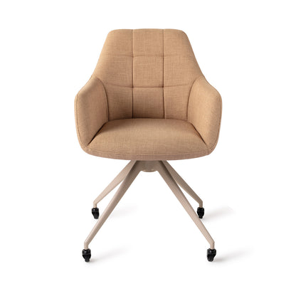 Jesper Home Noto Toasted Toffee Eetkamerstoel - Glide Beige - KwaliteitWonen.nl