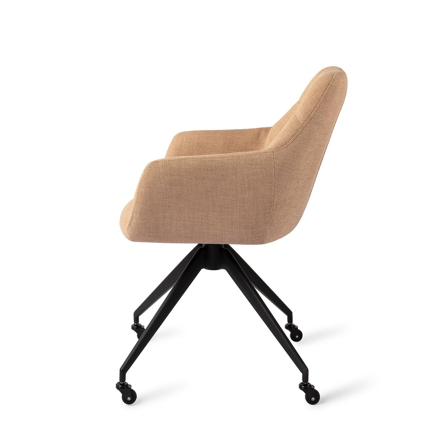 Jesper Home Noto Toasted Toffee Eetkamerstoel - Glide Black - KwaliteitWonen.nl