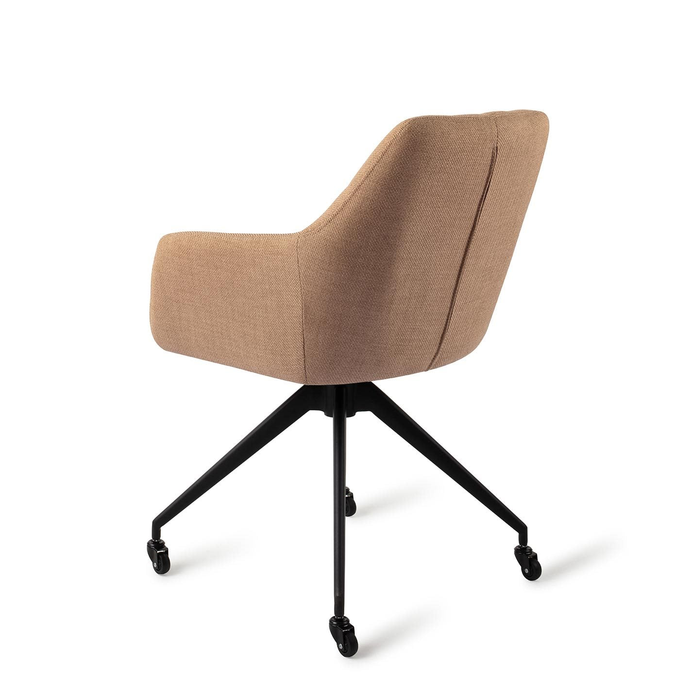 Jesper Home Noto Toasted Toffee Eetkamerstoel - Glide Black - KwaliteitWonen.nl