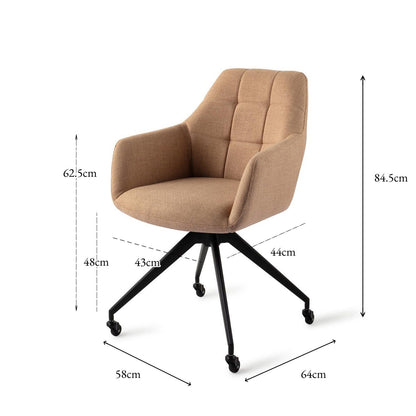 Jesper Home Noto Toasted Toffee Eetkamerstoel - Glide Black - KwaliteitWonen.nl