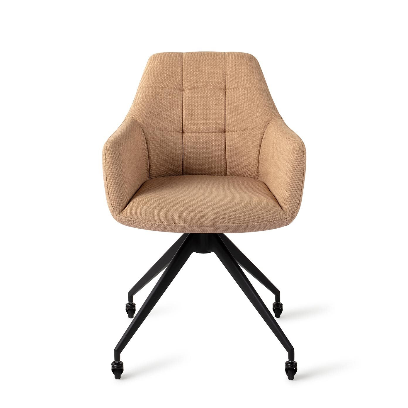 Jesper Home Noto Toasted Toffee Eetkamerstoel - Glide Black - KwaliteitWonen.nl