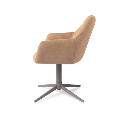 Jesper Home Noto Toasted Toffee Eetkamerstoel - Quad Grey - KwaliteitWonen.nl