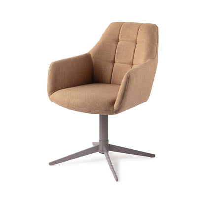 Jesper Home Noto Toasted Toffee Eetkamerstoel - Quad Grey - KwaliteitWonen.nl