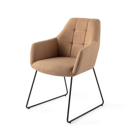 Jesper Home Noto Toasted Toffee Eetkamerstoel - Slide Black - KwaliteitWonen.nl