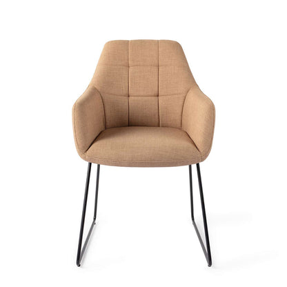 Jesper Home Noto Toasted Toffee Eetkamerstoel - Slide Black - KwaliteitWonen.nl