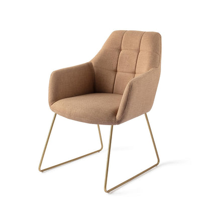 Jesper Home Noto Toasted Toffee Eetkamerstoel - Slide Gold - KwaliteitWonen.nl