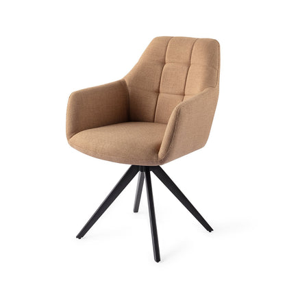 Jesper Home Noto Toasted Toffee Eetkamerstoel - Turn Black - KwaliteitWonen.nl
