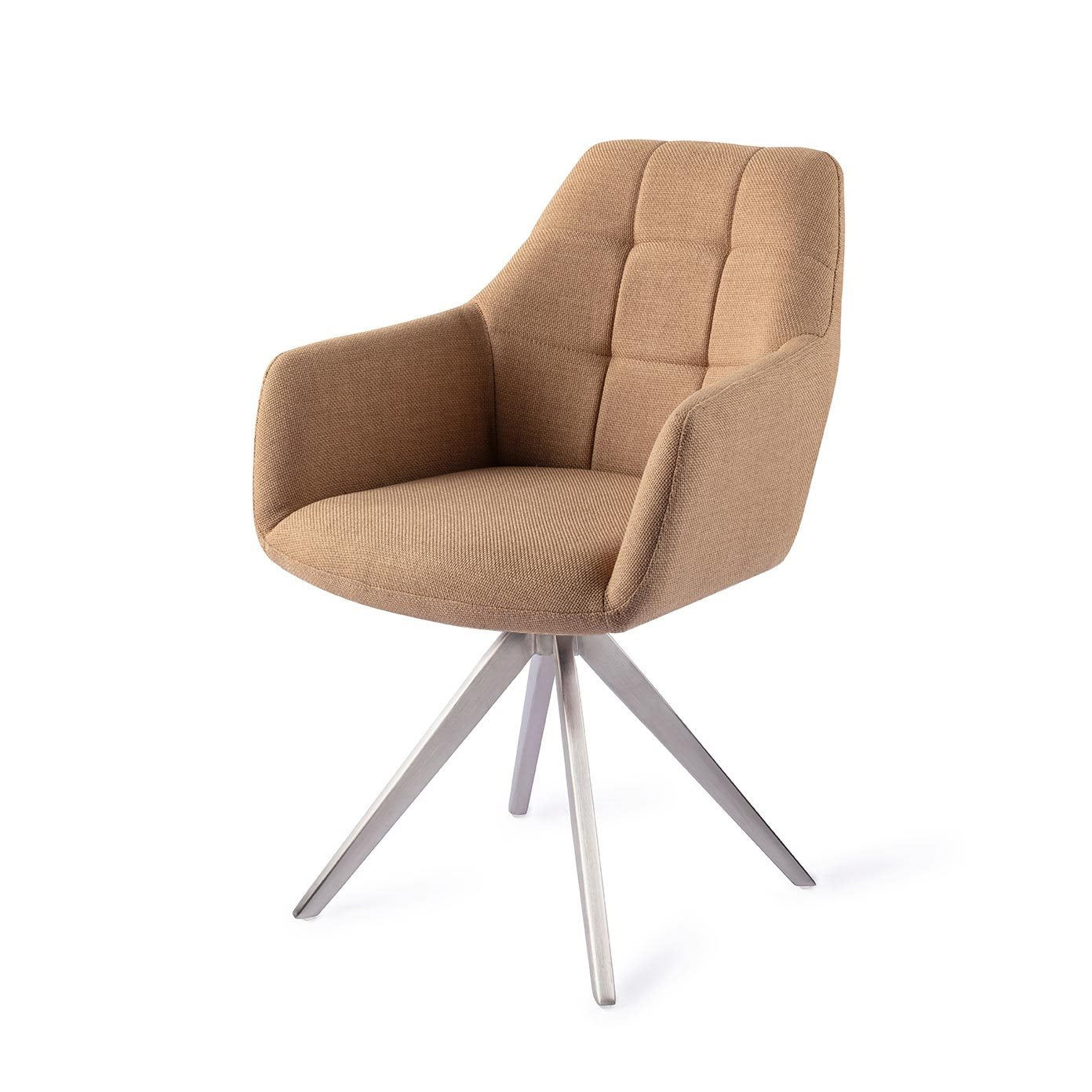 Jesper Home Noto Toasted Toffee Eetkamerstoel - Turn Steel - KwaliteitWonen.nl