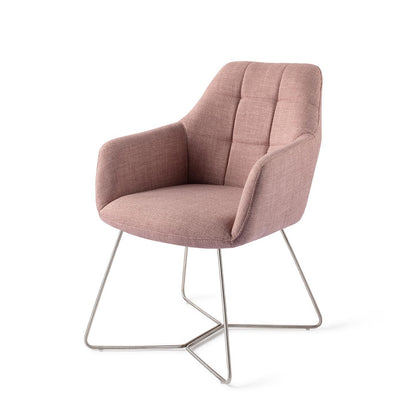 Jesper Home Noto VIntage Rose Eetkamerstoel - Beehive Steel - KwaliteitWonen.nl