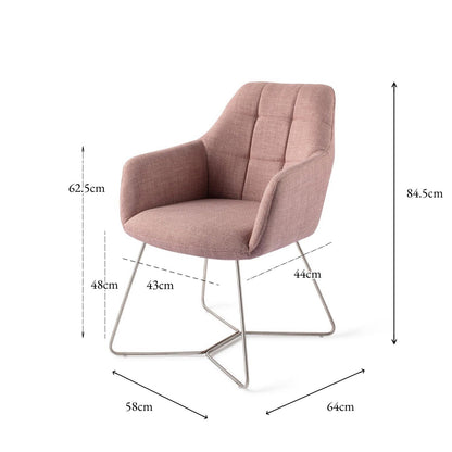 Jesper Home Noto VIntage Rose Eetkamerstoel - Beehive Steel - KwaliteitWonen.nl