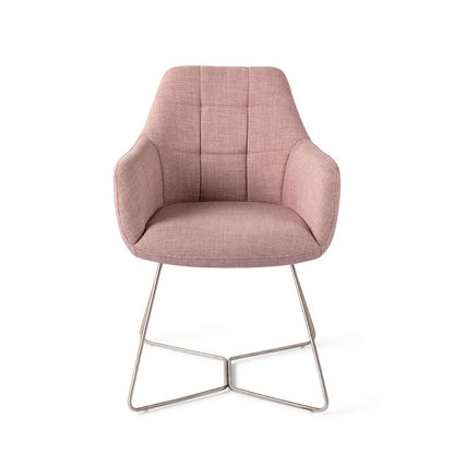 Jesper Home Noto VIntage Rose Eetkamerstoel - Beehive Steel - KwaliteitWonen.nl