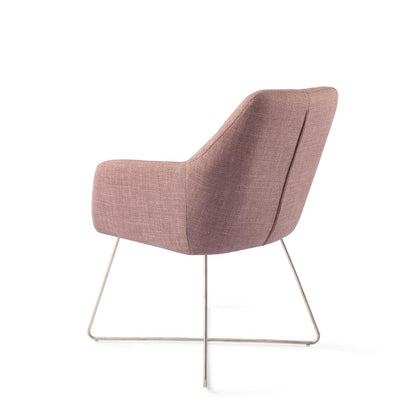 Jesper Home Noto VIntage Rose Eetkamerstoel - Cross Steel - KwaliteitWonen.nl