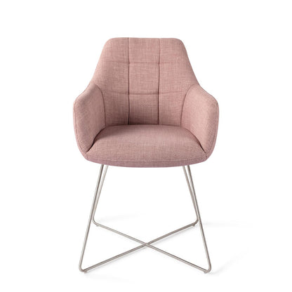 Jesper Home Noto VIntage Rose Eetkamerstoel - Cross Steel - KwaliteitWonen.nl