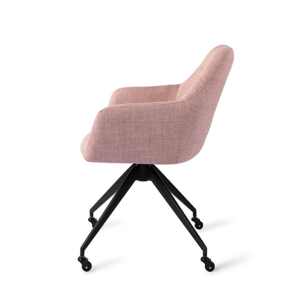 Jesper Home Noto VIntage Rose Eetkamerstoel - Glide Black - KwaliteitWonen.nl