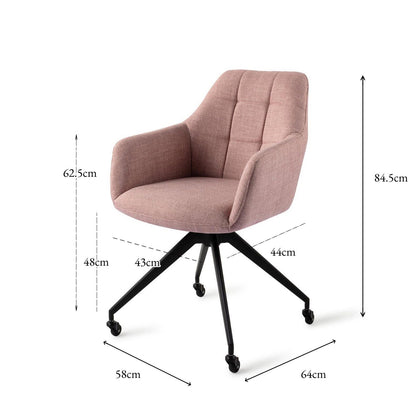 Jesper Home Noto VIntage Rose Eetkamerstoel - Glide Black - KwaliteitWonen.nl