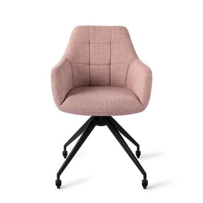 Jesper Home Noto VIntage Rose Eetkamerstoel - Glide Black - KwaliteitWonen.nl