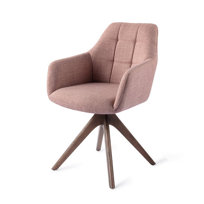 Jesper Home Noto VIntage Rose Eetkamerstoel - Revolve Oak Walnut - KwaliteitWonen.nl