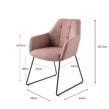 Jesper Home Noto VIntage Rose Eetkamerstoel - Slide Black - KwaliteitWonen.nl