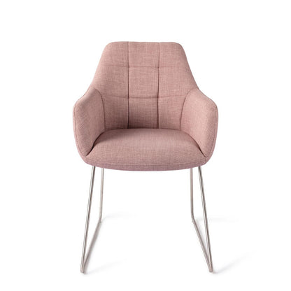 Jesper Home Noto VIntage Rose Eetkamerstoel - Slide Steel - KwaliteitWonen.nl