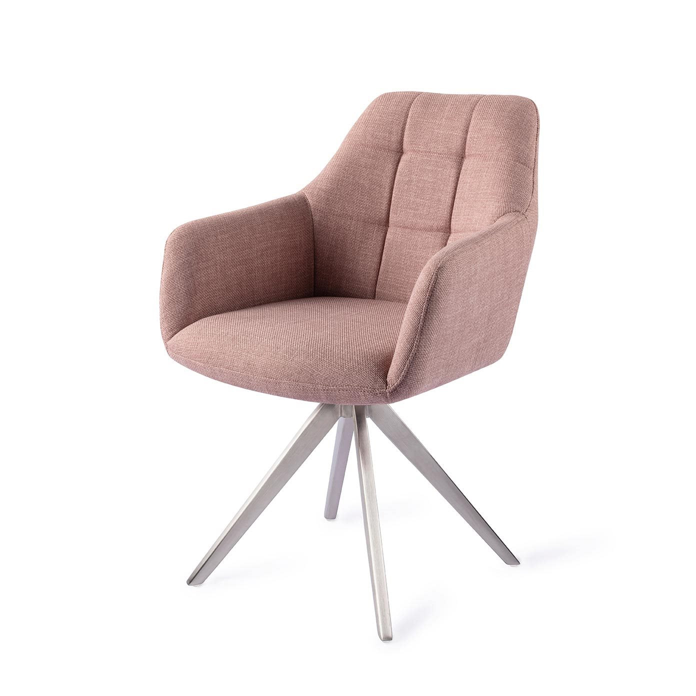 Jesper Home Noto VIntage Rose Eetkamerstoel - Turn Steel - KwaliteitWonen.nl