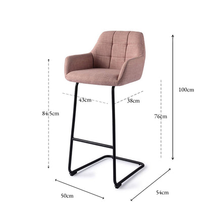 Jesper Home Noto Vintage Rose Barkruk - Arch Black (H) - KwaliteitWonen.nl