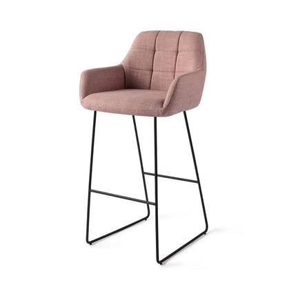 Jesper Home Noto Vintage Rose Barkruk - Slide Black (H) - KwaliteitWonen.nl
