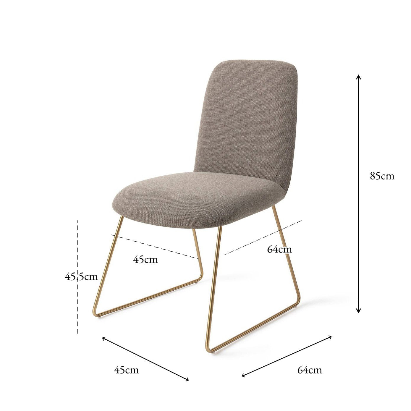 Jesper Home Taiwa Foggy Fusion Eetkamerstoel - Slide Gold - KwaliteitWonen.nl