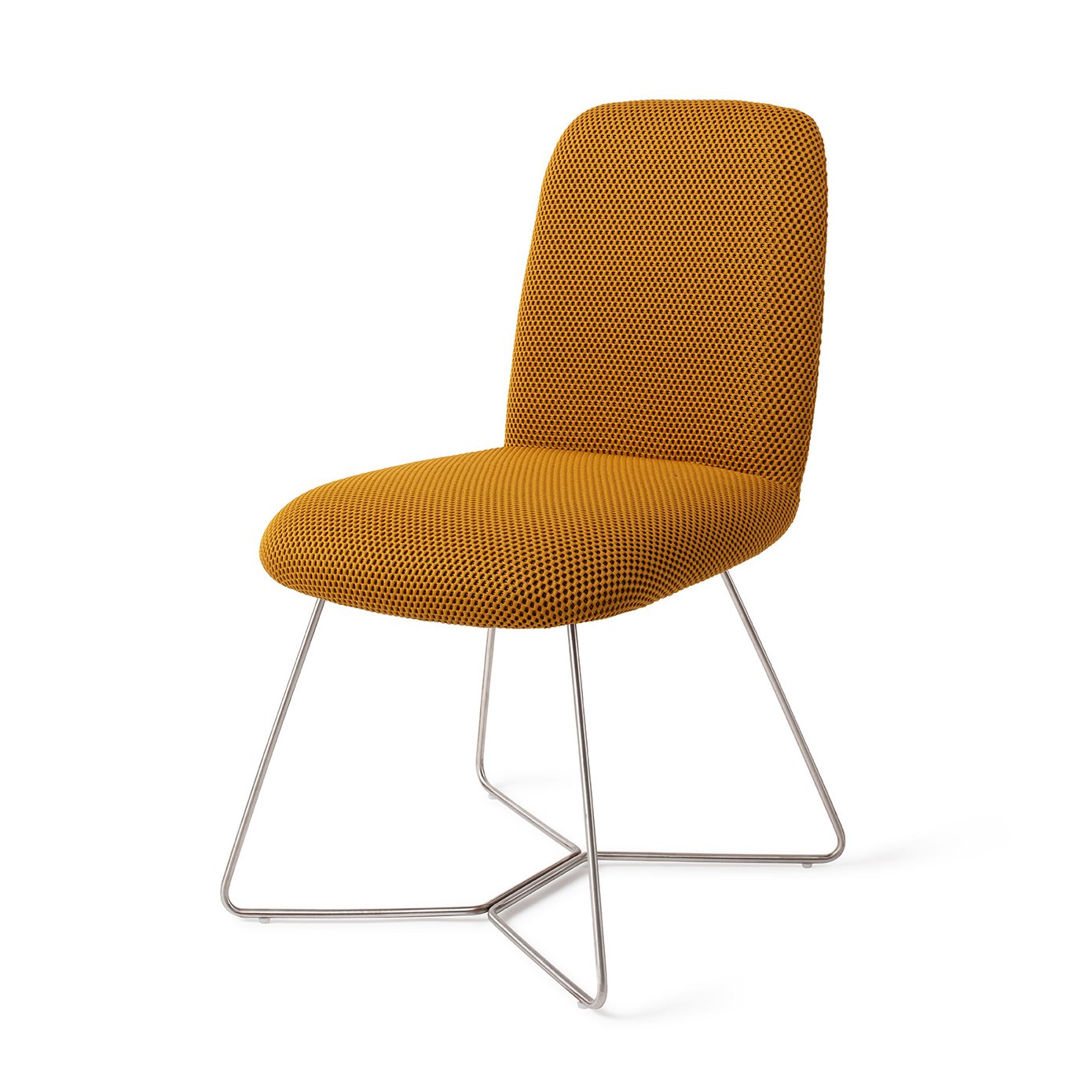 Jesper Home Taiwa Groovy Garam Eetkamerstoel - Beehive Steel - KwaliteitWonen.nl