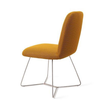 Jesper Home Taiwa Groovy Garam Eetkamerstoel - Beehive Steel - KwaliteitWonen.nl
