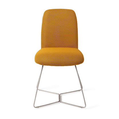 Jesper Home Taiwa Groovy Garam Eetkamerstoel - Beehive Steel - KwaliteitWonen.nl