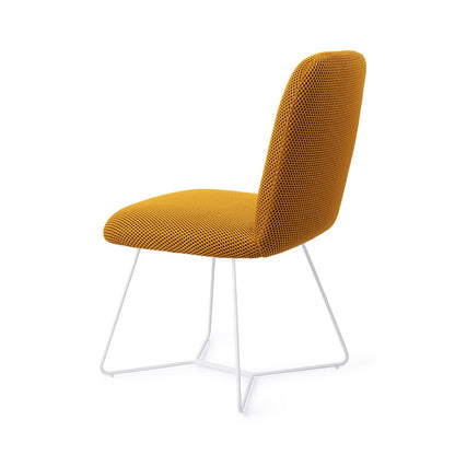 Jesper Home Taiwa Groovy Garam Eetkamerstoel - Beehive White - KwaliteitWonen.nl