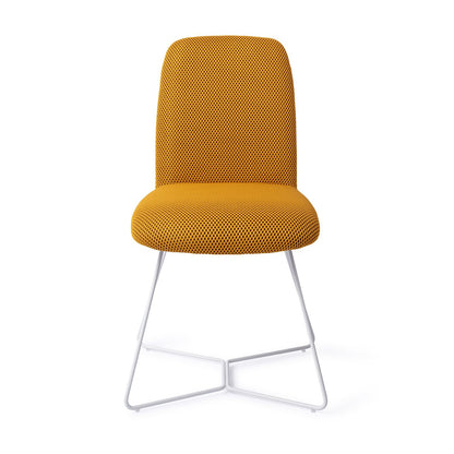 Jesper Home Taiwa Groovy Garam Eetkamerstoel - Beehive White - KwaliteitWonen.nl