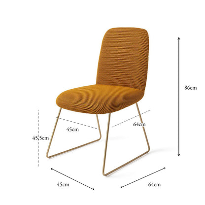 Jesper Home Taiwa Groovy Garam Eetkamerstoel - Slide Gold - KwaliteitWonen.nl