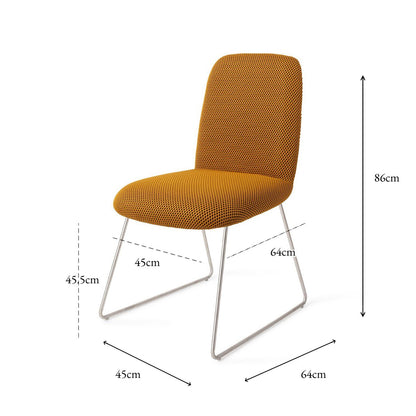 Jesper Home Taiwa Groovy Garam Eetkamerstoel - Slide Steel - KwaliteitWonen.nl