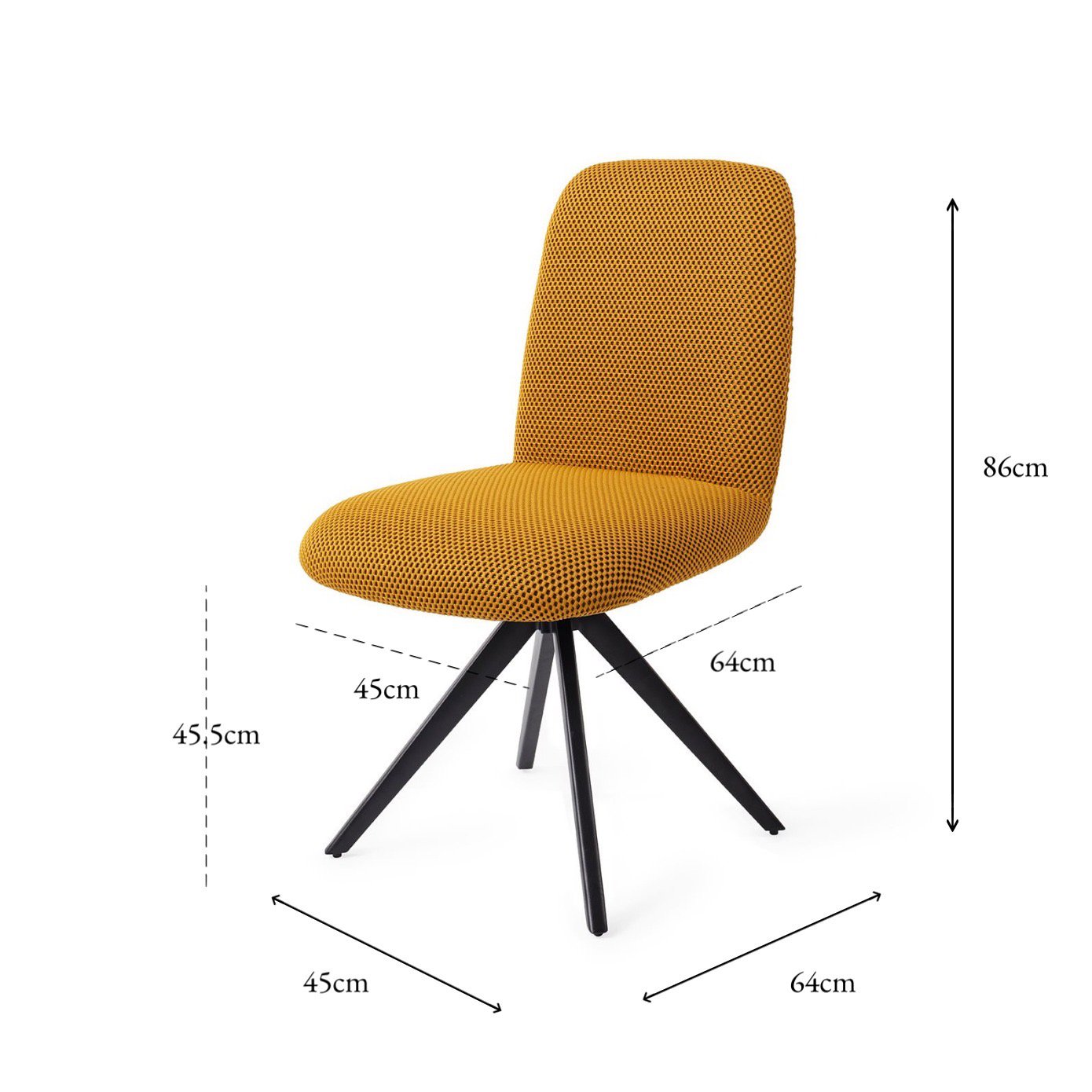 Jesper Home Taiwa Groovy Garam Eetkamerstoel - Turn Black - KwaliteitWonen.nl