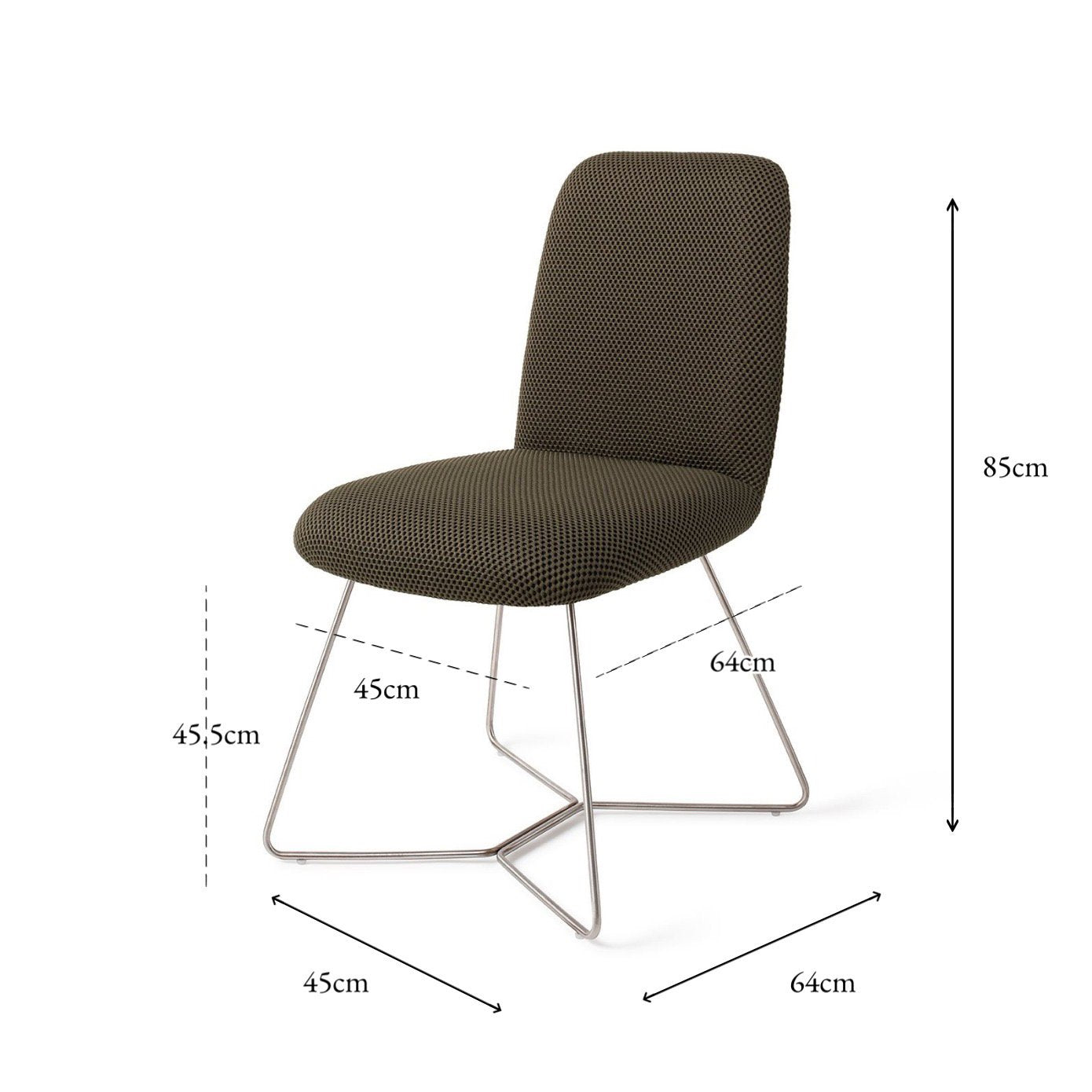 Jesper Home Taiwa Jungle Jewel Eetkamerstoel - Beehive Steel - KwaliteitWonen.nl