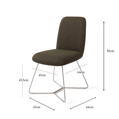 Jesper Home Taiwa Jungle Jewel Eetkamerstoel - Beehive Steel - KwaliteitWonen.nl
